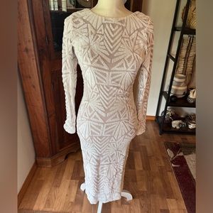 Emery White Sequin Cocktail Dress